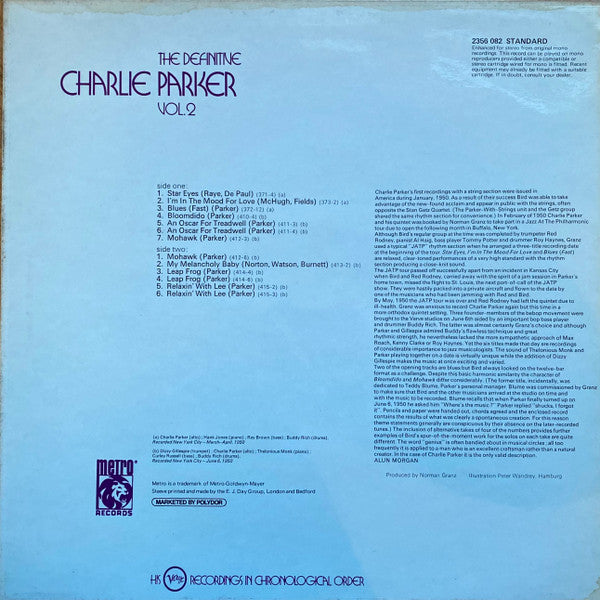 Charlie Parker ~ The Definitive Charlie Parker Vol. 2 (Vinyl) - Djungel & Jazz