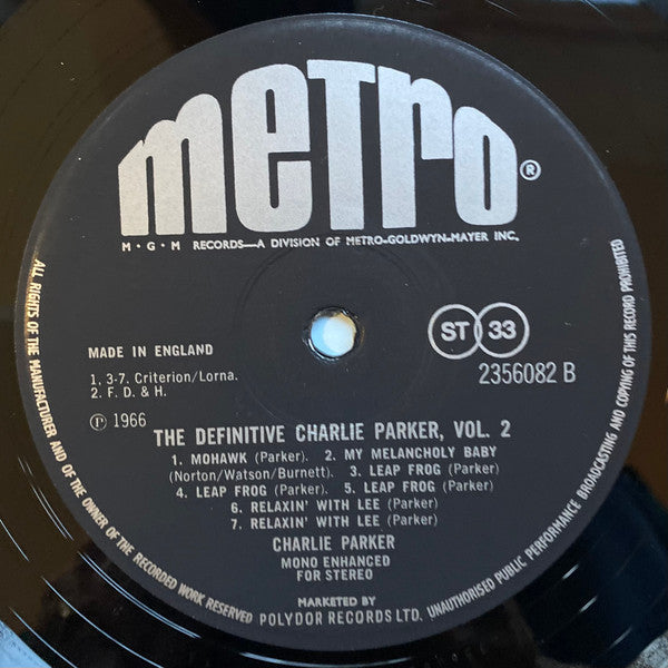 Charlie Parker ~ The Definitive Charlie Parker Vol. 2 (Vinyl) - Djungel & Jazz