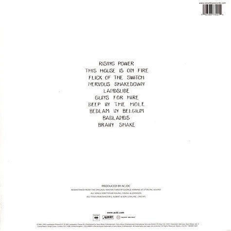 AC/DC ~ Flick Of The Switch (Vinyl) - Djungel & Jazz