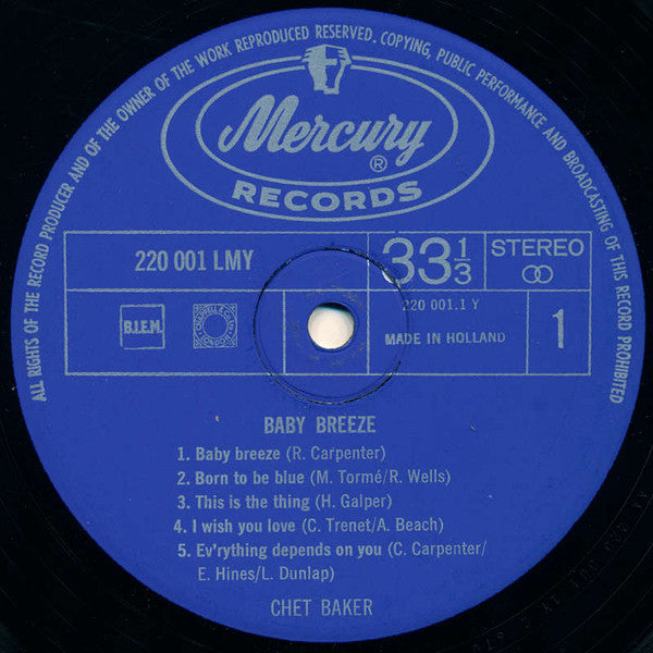 Chet Baker : Baby Breeze (LP, Album)