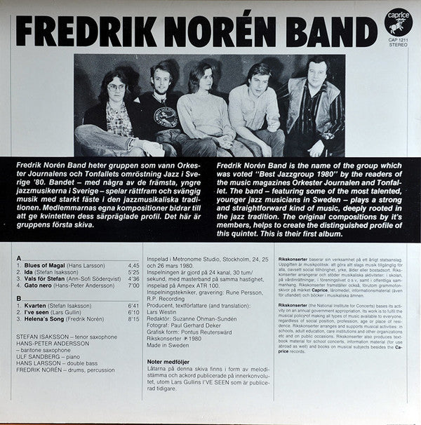 Fredrik Norén Band : Fredrik Norén Band (LP, Album)