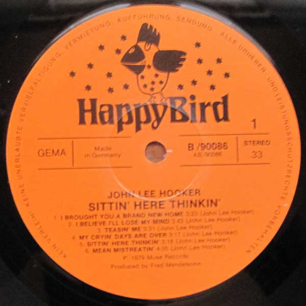John Lee Hooker : Sittin' Here Thinking' (LP, Album, RE)