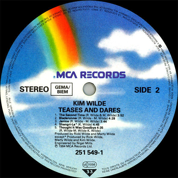 Kim Wilde ~ Teases & Dares (Vinyl) - Djungel & Jazz
