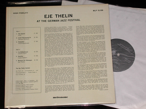 Eje Thelin ~ At The German Jazz Festival (Vinyl) - Djungel & Jazz