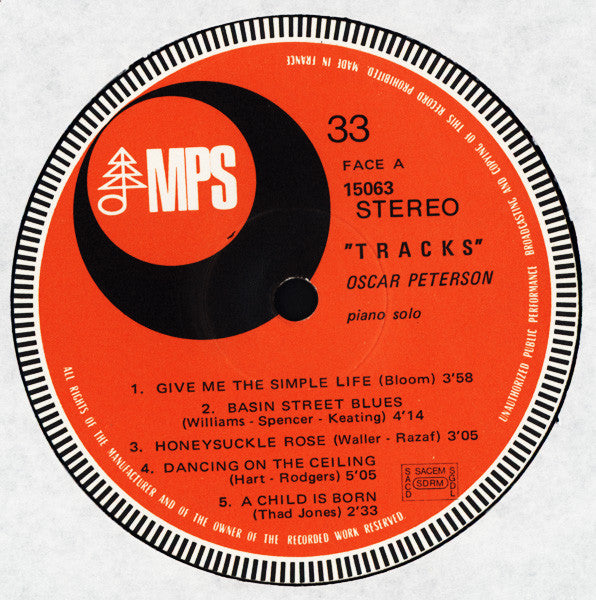 Oscar Peterson ~ Tracks (Vinyl) - Djungel & Jazz