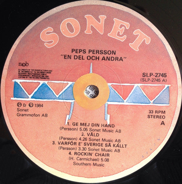 Peps Persson ~ En Del Och Andra (Vinyl) - Djungel & Jazz