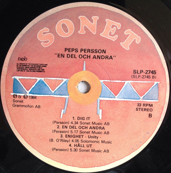 Peps Persson ~ En Del Och Andra (Vinyl) - Djungel & Jazz