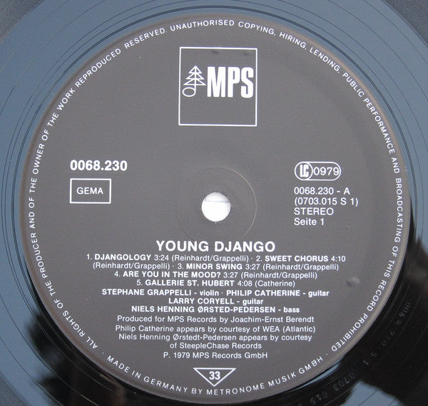 Stephane Grappelli, Philip Catherine, Larry Coryell, Niels-Henning Ørsted Pedersen ~ Young Django (Vinyl) - Djungel & Jazz