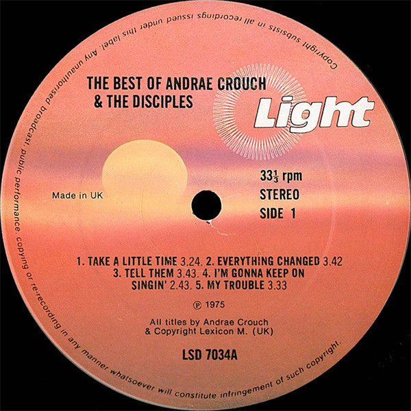 Andraé Crouch & The Disciples ~ The Best Of Andraé (Vinyl) - Djungel & Jazz