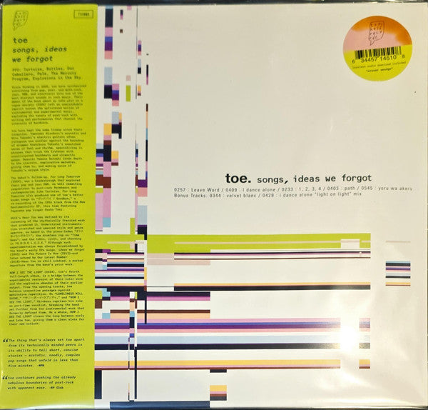 toe ~ Songs, Ideas We Forgot (Vinyl) - Djungel & Jazz