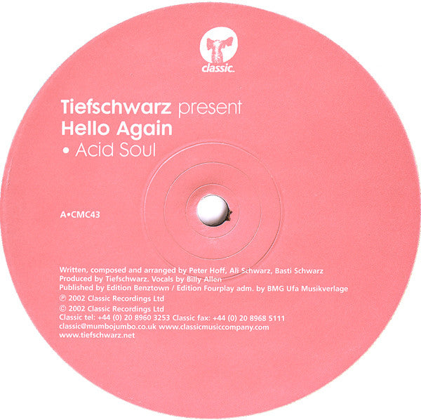 Tiefschwarz ~ Hello Again (Vinyl) - Djungel & Jazz