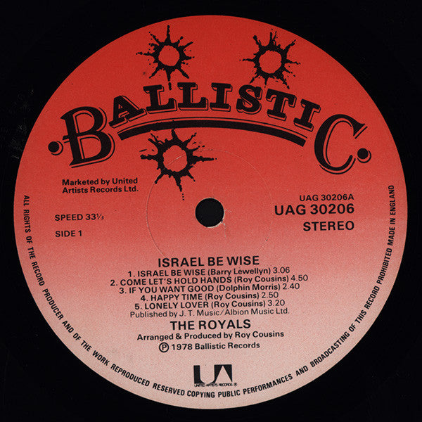 The Royals : Israel Be Wise (LP, Album, Gat)