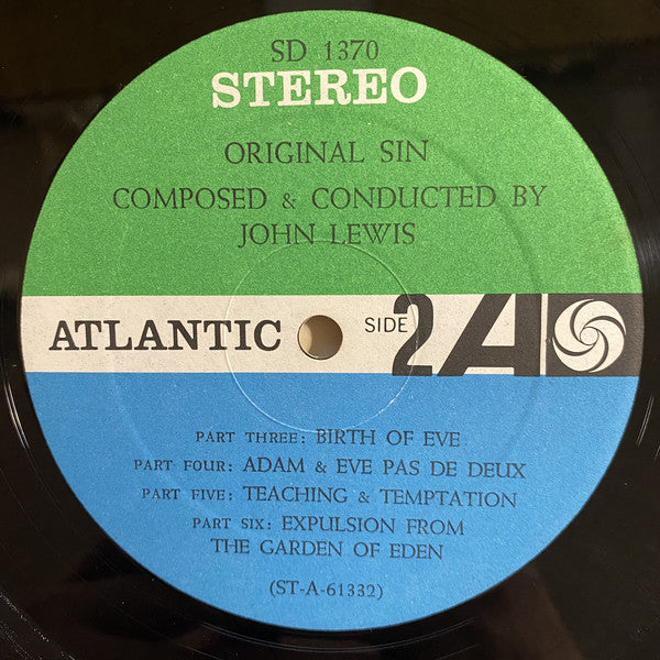 John Lewis ~ Original Sin: Music For Ballet Composed By John Lewis (Vinyl) - Djungel & Jazz