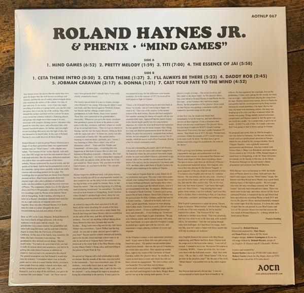 Roland Haynes Jr. & Phenix ~ Mind Games (Vinyl) - Djungel & Jazz
