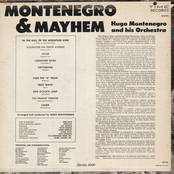 Hugo Montenegro And His Orchestra ~ Montenegro & Mayhem (Vinyl) - Djungel & Jazz