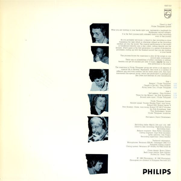 Frode Thingnæs Quintet : Direct To Disc (LP, Album)