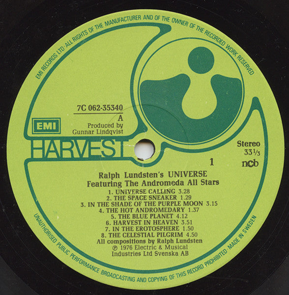 Ralph Lundsten's Universe Featuring The Andromeda All Stars ~ Universe (Vinyl) - Djungel & Jazz