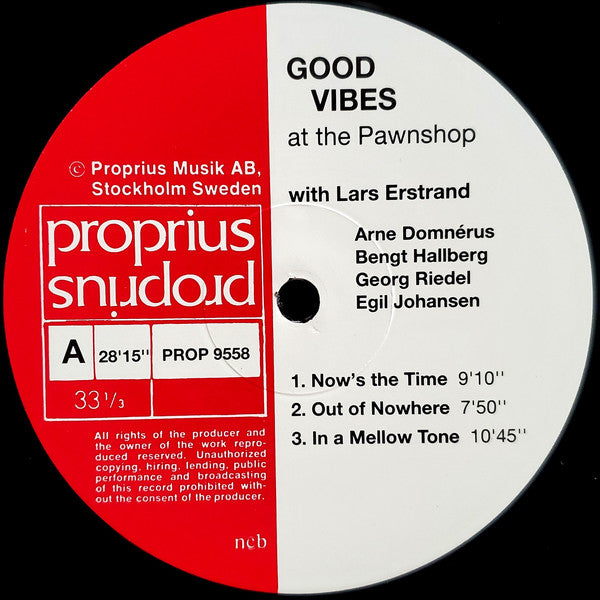 Lars Erstrand • Arne Domnérus Quartet ~ Good Vibes At The Pawnshop Jazz Club (Vinyl) - Djungel & Jazz