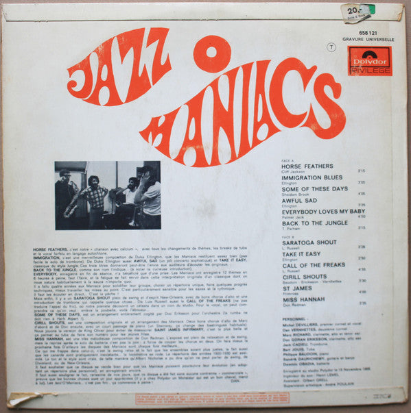 Jazz O'Maniacs ~ Jazz O'Maniacs (Vinyl) - Djungel & Jazz