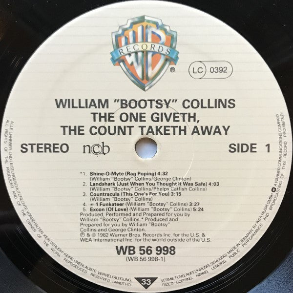William 'Bootsy' Collins* : The One Giveth, The Count Taketh Away (LP, Album)