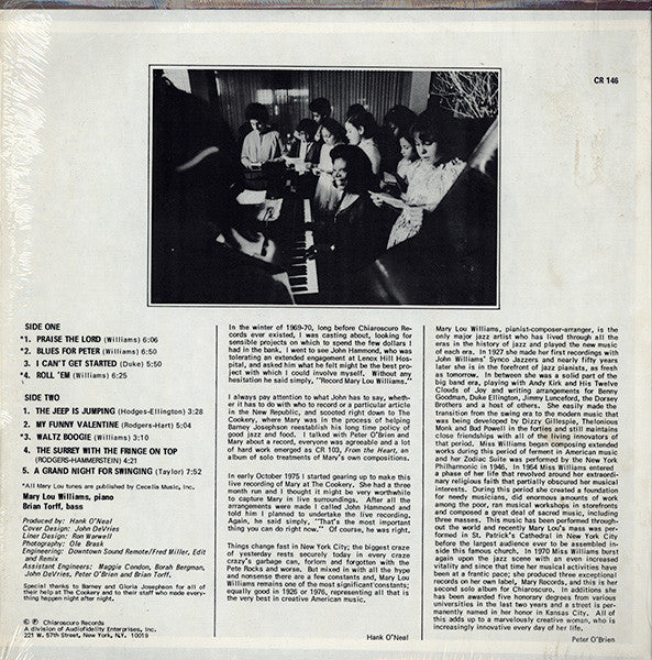 Mary Lou Williams ~ Live At The Cookery (Vinyl) - Djungel & Jazz