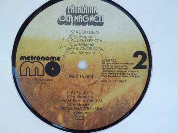 Ola Magnell ~ Påtalåtar (Vinyl) - Djungel & Jazz