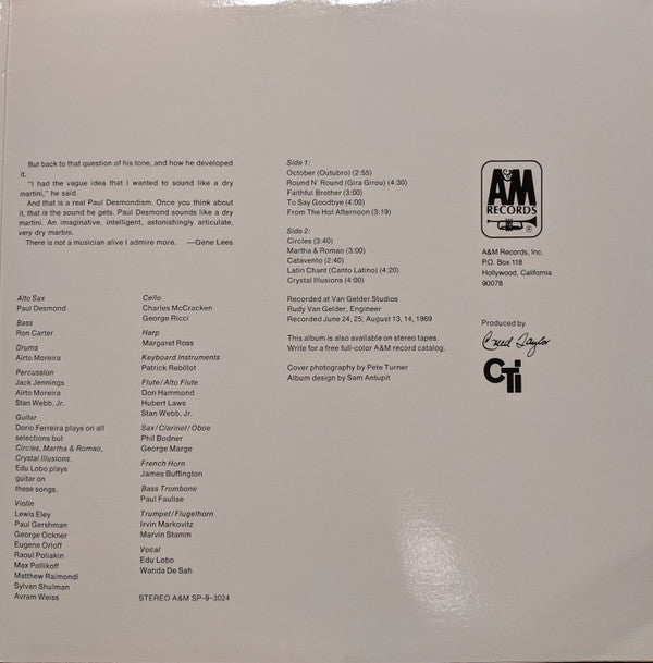 Paul Desmond : From The Hot Afternoon (LP, RM, Gat)
