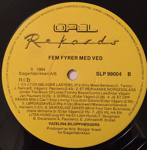 Vazelina Bilopphøggers ~ Fem Fyrer Med Ved (Vinyl) - Djungel & Jazz