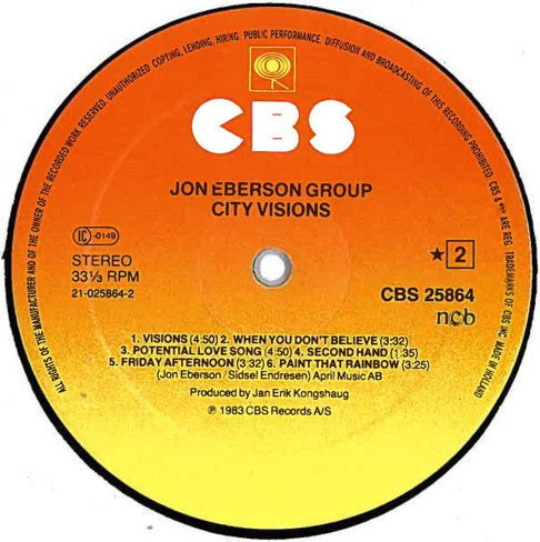 Jon Eberson Group ~ City Visions (Vinyl) - Djungel & Jazz