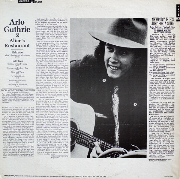 Arlo Guthrie ~ Alice's Restaurant (Vinyl) - Djungel & Jazz