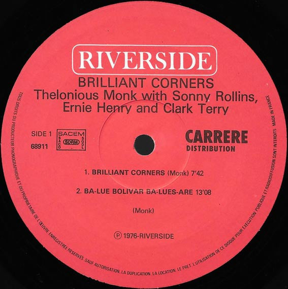 Thelonious Monk : Brilliant Corners (LP, Album, RE)