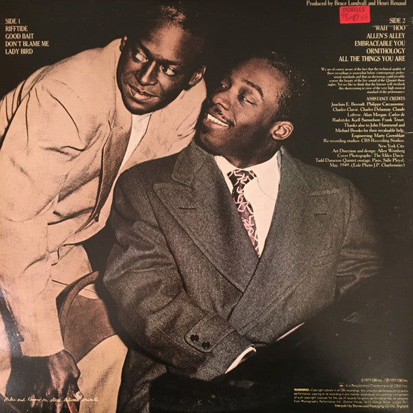 The Miles Davis/Tadd Dameron Quintet ~ In Paris Festival International De Jazz - May, 1949 (Vinyl) - Djungel & Jazz