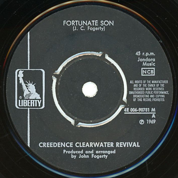 Creedence Clearwater Revival : Fortunate Son / Down On The Corner (7", Single, All)