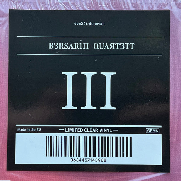 Bersarin Quartett ~ III (Vinyl) - Djungel & Jazz