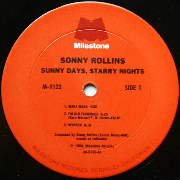 Sonny Rollins ~ Sunny Days Starry Nights (Vinyl) - Djungel & Jazz