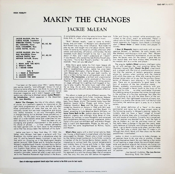 Jackie McLean ~ Makin' The Changes (Vinyl) - Djungel & Jazz