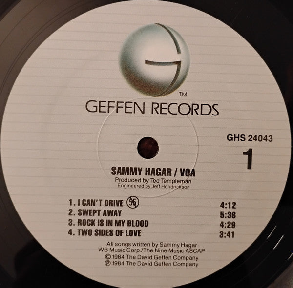 Sammy Hagar : VOA (LP, Album, Spe)