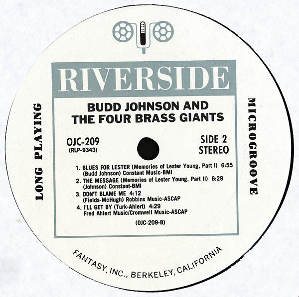 Budd Johnson ~ Budd Johnson And The Four Brass Giants (Vinyl) - Djungel & Jazz