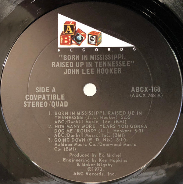John Lee Hooker ~ Born In Mississippi, Raised Up In Tennessee (Vinyl) - Djungel & Jazz