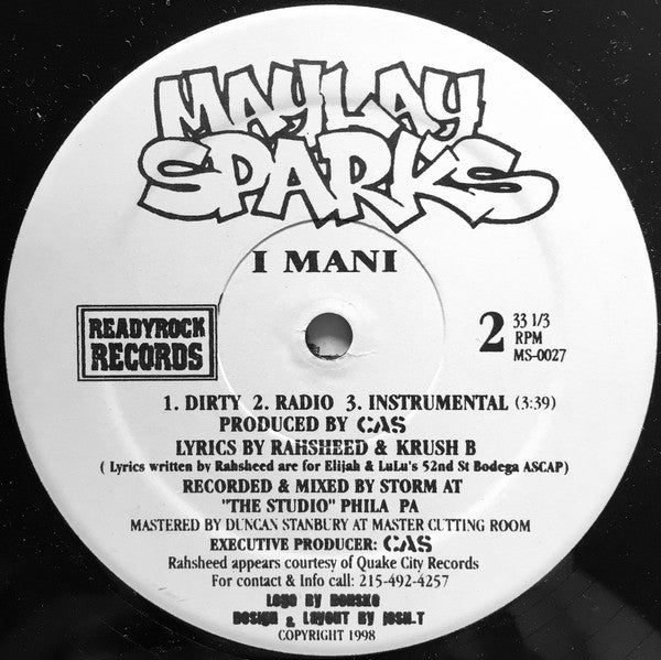 Maylay Sparks : Unusual Styles / I Mani (12")