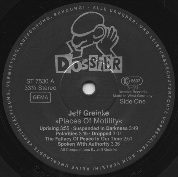 J. Greinke ~ Places Of Motility (Vinyl) - Djungel & Jazz
