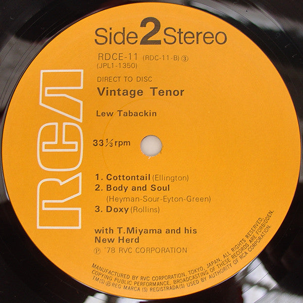 Lew Tabackin With Toshiyuki Miyama And His New Herd ~ Vintage Tenor (Vinyl) - Djungel & Jazz