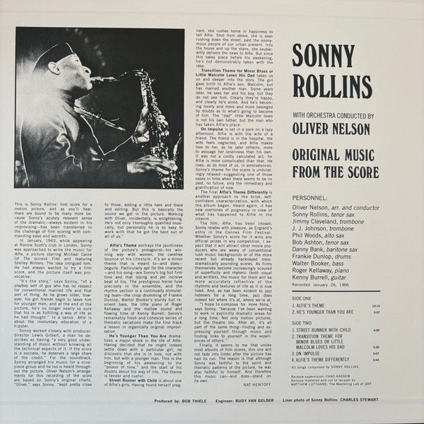 Sonny Rollins With Orchestra Conducted By Oliver Nelson ~ Original Music From The Score "Alfie" (Vinyl) - Djungel & Jazz