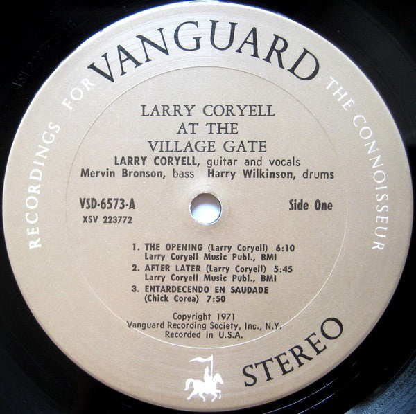 Larry Coryell : At The Village Gate (LP, Album, Pit)