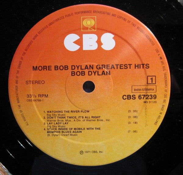 Bob Dylan ~ More Bob Dylan Greatest Hits (Vinyl) - Djungel & Jazz