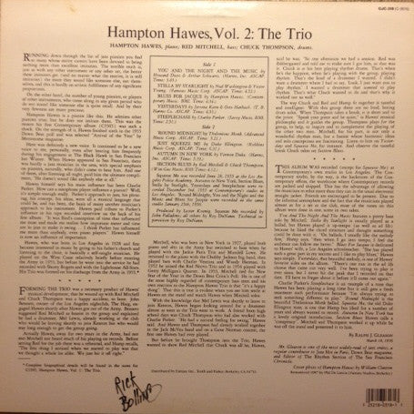 Hampton Hawes ~ This Is Hampton Hawes Vol. 2: The Trio (Vinyl) - Djungel & Jazz