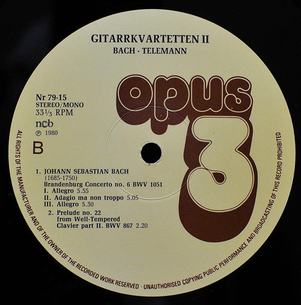 Gitarrkvartetten ~ Gitarrkvartetten II (Bach - Telemann) (Vinyl) - Djungel & Jazz