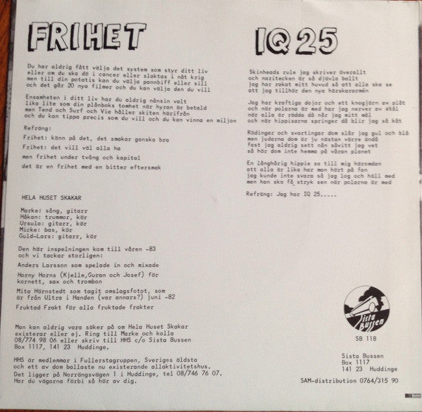 Hela Huset Skakar ~ Frihet (Vinyl) - Djungel & Jazz