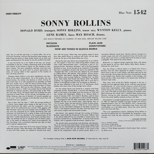 Sonny Rollins ~ Sonny Rollins Volume 1 (Vinyl) - Djungel & Jazz