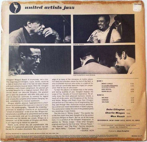 Duke Ellington • Charles Mingus • Max Roach ~ Money Jungle (Vinyl) - Djungel & Jazz